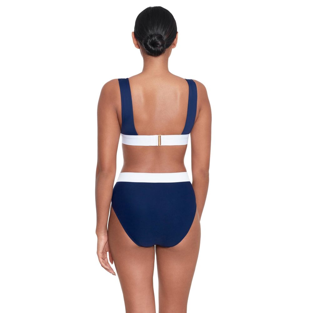 Lauren Ralph Lauren Bel Air Banded High Waist Bikini Bottom Blue 14 - Picture 2 of 2